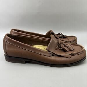 Bass Weejuns Carrie Tassel Kiltie Loafers Women Size 10 M Brown Leather Shoes